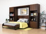 King size murphy bed open in guestroom